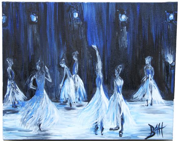 Dancers in Blue, 16"x20", Oil on Canvas (SOLD)